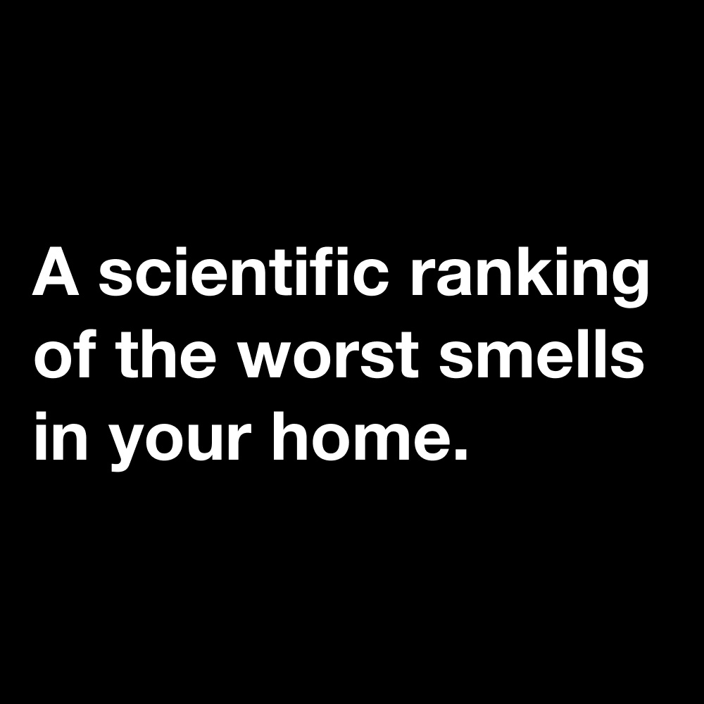 A scientific ranking of the worst smells in your home.